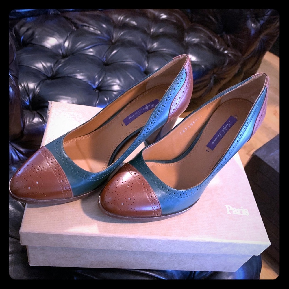 RALPH LAUREN Oxford Maryjane Platform Heels